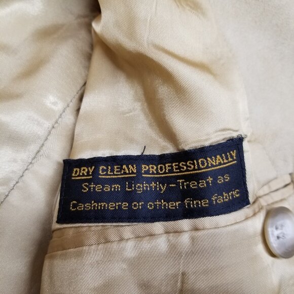 ✅VTG Goldwaters Blazer Mens Beige Custom Fabric Jacket Western Style Coat 21”/31 - Picture 4 of 14